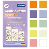 Smowo® 10 Pastell Wachsplatten 20 x 10cm zum gestalten, dekorieren und...