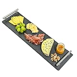 Praknu Schiefer Servierplatte mit Griff - 50 x 15cm Groß - Ideal zum Servieren...