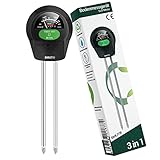 BMUT 1x 3in1 Bodentester, Boden-Feuchtigkeitsmessgerät, pH-Wert, Licht,...