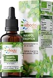 Vihado Natur Bio Hanföl Keto Tropfen aus C. Sativa Hanfsamenöl hochdosiert - Omega 3 Öl...