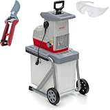 IKRA Elektro Gartenhäcksler Walzenhäcksler ILH 3000 A, starke 3.000W, inkl. Gartenschere...