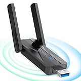 ElecMoga USB WLAN Stick für PC, 1300Mbps USB 3.0 WiFi Adapter mit 2 x 5dBi WLAN Antenne,...