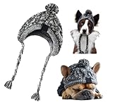Haustier Pompom Strickmütze, FainFun Gestrickte Warm Winddicht Hundemütze, Winddichte...