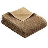 Ibena Fano Sesselschoner 050x200 cm – Sesselschutz braun Camel, toller Sessel Schoner...