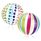 Quuylin Wasserball Aufblasbar, 2 Stück Bunt Gestreifter WasserbäLle, 40cm Strandball,...