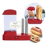 Hot Dog Maker für 6 Würstchen - Hot-Dog Maschine mit abnehmbaren...