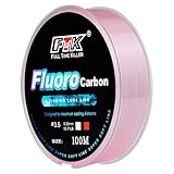 Fluorocarbon Angelschnur 100 m Länge mit Kohlefaservorfach, weiche Schnur 4 13 34 14,5 kg...