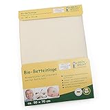 GRÜNSPECHT Bio-Betteinlage 50x70cm, Matratzenschutz, 100 % Baumwolle (kbA) mit PU-Kern,...