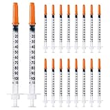 100 Stück 1 ml/cc Plastiktube 27G (0,4 x 12,7mm), Mehrzweck-Messwerkzeuge, Einzeln...