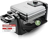 Emerio drehbares Waffeleisen für 4 belgische Waffeln zugleich, mit...