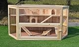 Mucola Kleintierkäfig 115x60x58 cm Kleintiergehege 3 stöckig Holz...