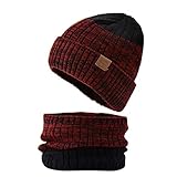Damen Winter Fleece Schal Set 3-teiliges Set