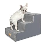Nepfaivy Hundetreppe für Kleine Hunde 3-Stufig, Hundetreppe Hunderampe für Bett und Sofa...