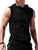 Babioboa Herren Muskelshirt Training Tanktop Workout Hoodie mit Tasche Unterhemd...