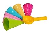 Simba 107108605 - Sandformen Eis, 5 Waffeln, 1 Portionierer, Sandspielzeug, 15cm,...