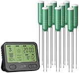 Royal Gardineer Pflanzen Sensor: 4in1-Funk-Boden-Feuchtigkeitsmesser-Set mit 9...
