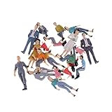 DECHOUS 20 Stücke Puppen Set Miniatur Zug Kunststoff Bemalte Menschen Form Miniatur...