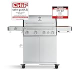 BURNHARD 4-Brenner Gasgrill Big FRED Basic Series 3 inkl. Gusseisen-Grillrost,...