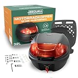 SECURA Motorradkoffer Topcase schwarz 32 L abschließbar mit Rücklicht und Halterung |...