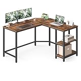VASAGLE Schreibtisch, L-förmiger Computertisch, 120 x 130 x 76 cm, Eckschreibtisch mit 2...