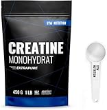 Creatin Monohydrat Pulver 450g - Kreatin Monohydrat in mikronisierter Qualität...