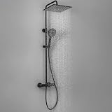 Auralum Duscharmatur Komplettset, Edelstahl Duschsystem mit Thermostat Armatur,...