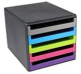 Metzger & Mendle 30057680 Schubladenbox in anthrazit mit 5 farbig sortierten...