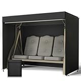 Lohofrnny Hollywoodschaukel Abdeckung 3-4 Sitzer, 220x135x170cm Wasserdicht Winddicht...