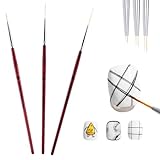 Nagel Pinsel Set, 3 Stücke Nagel Liner Pinsel, Bürste, Nail Art Dekorative, 11Mm Liner...