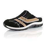 Fusskleidung® Herren Hausschuhe atmungsaktive Clogs leichte Pantoffeln Schwarz Beige...