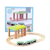 Udeas Holzeisenbahn Set, hochwertiges Eisenbahn Kinder, Zug Spielzeug, einfach...