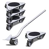 Möbel Transportrollen Set von ONEON, 17 cm Stahl-Tri-Dolly, 3 Räder,...