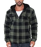 FFLDBN Herren-Kapuzenpullover mit Reißverschluss, schweres Sherpa-Fleece...