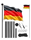 MUWO Glory Teleskop Fahnenmast mit Hissvorrichtung, höhenverstellbar von 2,1 m bis 6,1 m....