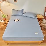 Boxspringbett oder Topper,Einfarbige Bettwäsche aus gebürstetem Polyester,...