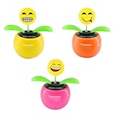 Liuer Wackelfigur Auto, 3PCS Solar Wackelfigur Blume,Solarblume Wackelblume...