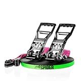 SPIDER SLACKLINE LKS02 - Kit Longline Fly Line 35, Slackline 30 m, zwei Hummer-Ratschen,...