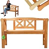 KADAX Gartenbank aus Holz, 119x44x76cm Sitzbank aus Massivholz, Holzbank für...