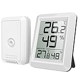 Brifit Thermometer Innen/Ausen, Hygrometer Thermometer mit Außensensor, Raumthermometer,...