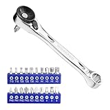 WORKPRO Mini-Ratschen-Set, 1/4' Umschaltknarre, 72-Zahn Ratschengriff,...