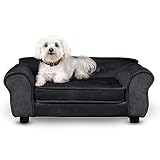 Hunde Bett, Katzen Bett schwarz - Sofa für Hund, mit Armlehnen, Rückenlehne, aus...