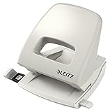 Leitz Büro Locher aus Metall, Für 25 Blatt, Anschlagschiene mit Formatangaben,...