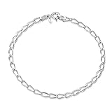 Amberta Damen Bettelarmband aus Sterling Silber für Charms und Clips (Einstellbar):...