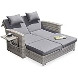 Green Spirit - Garten Multifunktions-Sofa Sunny - Hellgrau, Poly-Rattan,...