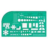 Linex 1258S Architekt-Universal-Schablone, Maßstab 1:100, Tuschenoppen, Symbole für...