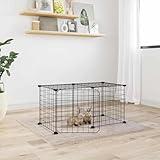 Hasenstall Zwergkaninchenkäfig,8-TLG. Haustierkäfig mit Tür Schwarz 35x35 cm...