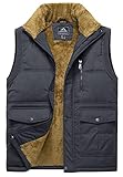 TACVASEN Herren Warme Fleece Jagdweste Teddy Jacke Ärmellos Übergangsjacke Weste Camping...
