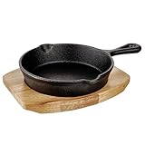 BUTLERS (6 Stück) HOT IRON Mini-Servierpfanne mit Holzuntersetzer L 22 x B 15cm