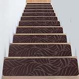 20 x 76 cm Treppenmatten für Holzstufen, rutschfeste Teppich-Stufenmatten (15er-Pack),...