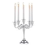 Nuptio Silber Kerzenständer Kerzenleuchter Hochzeit 5-Armiger Kerzenhalter Stabkerzen...